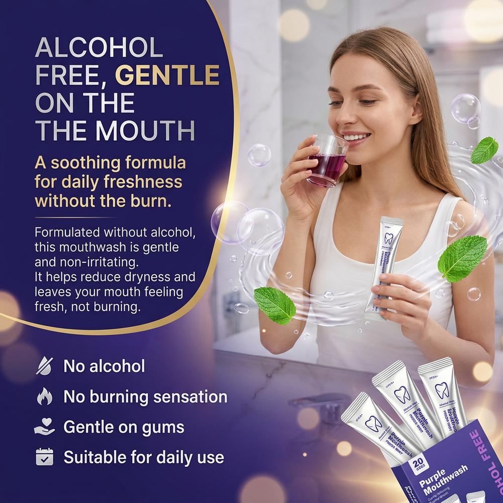 Teeth Whitening Mouthwash - Фиолетовая ополаскивающая жидкость для полости рта,